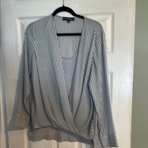 Striped Wrap Blouse